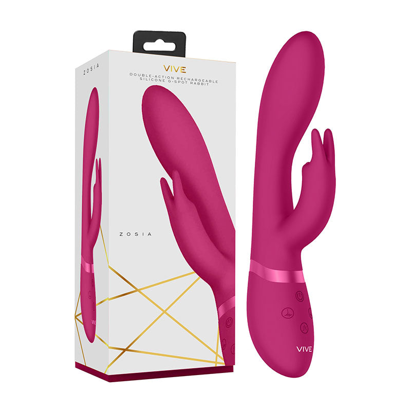 Vive Rabbit Vibrator – USB Rechargeable, Body-Safe Silicone – Pink – 21.3 cm