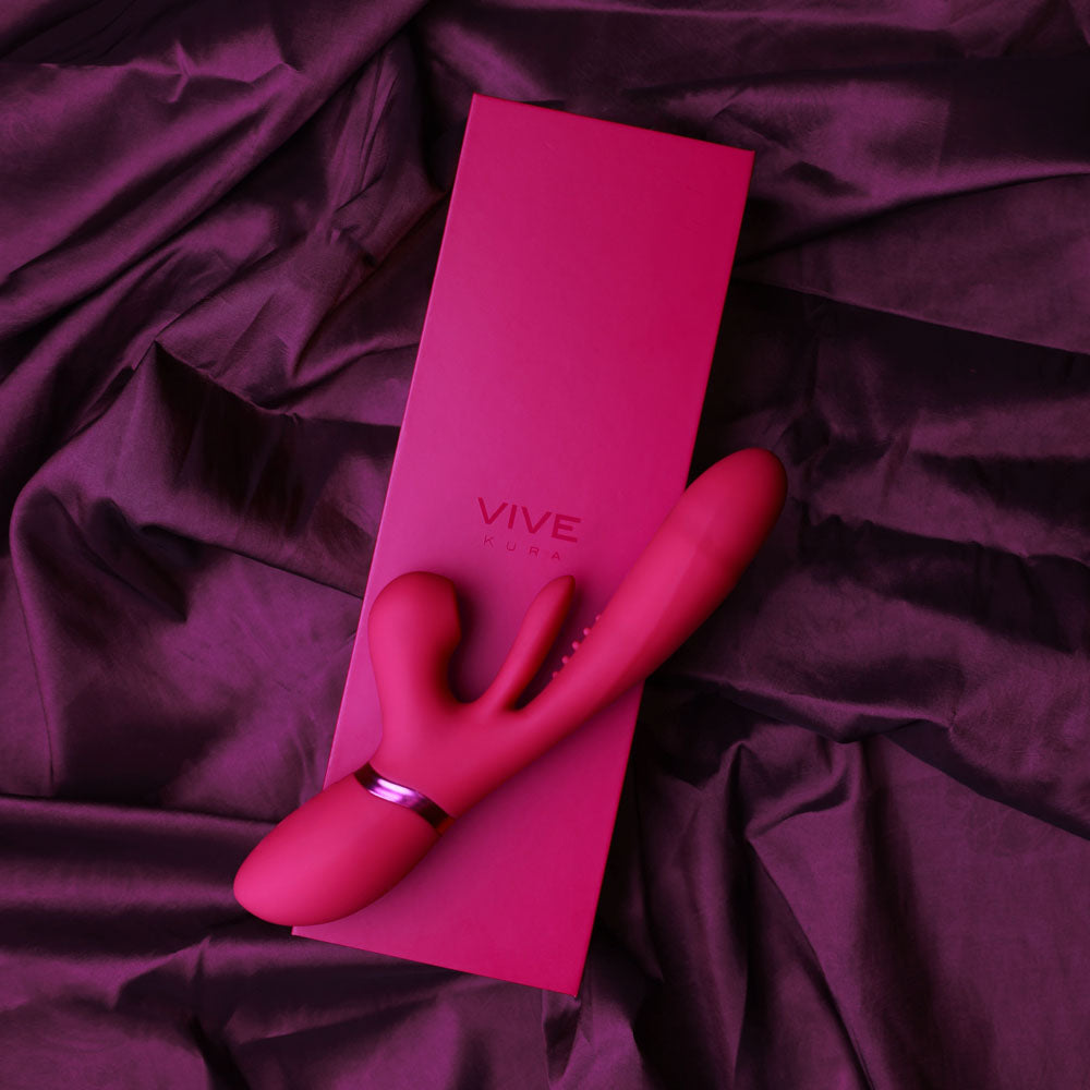 VIVE Vibrator – USB Rechargeable, Thrusting – Body-Safe Silicone – Pink – 25 cm