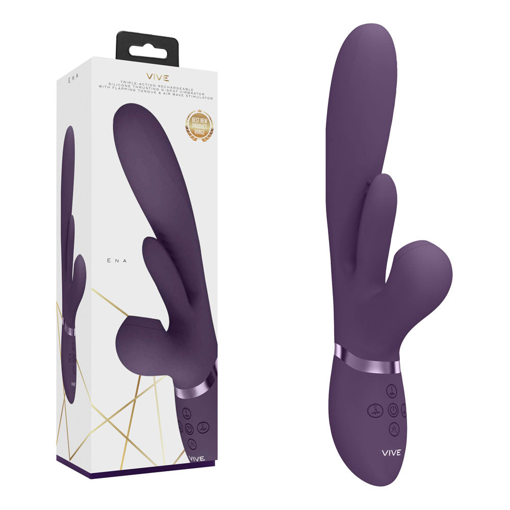 VIVE Vibrator – Thrusting, Rechargeable – Purple – 25 cm