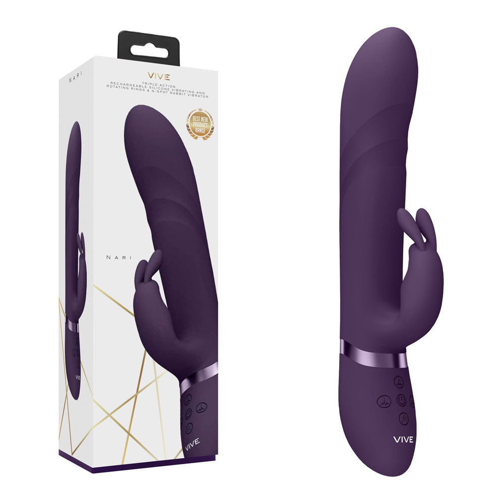 VIVE Vibrator – USB Rechargeable, Body-Safe Silicone – Purple – 24.1 cm