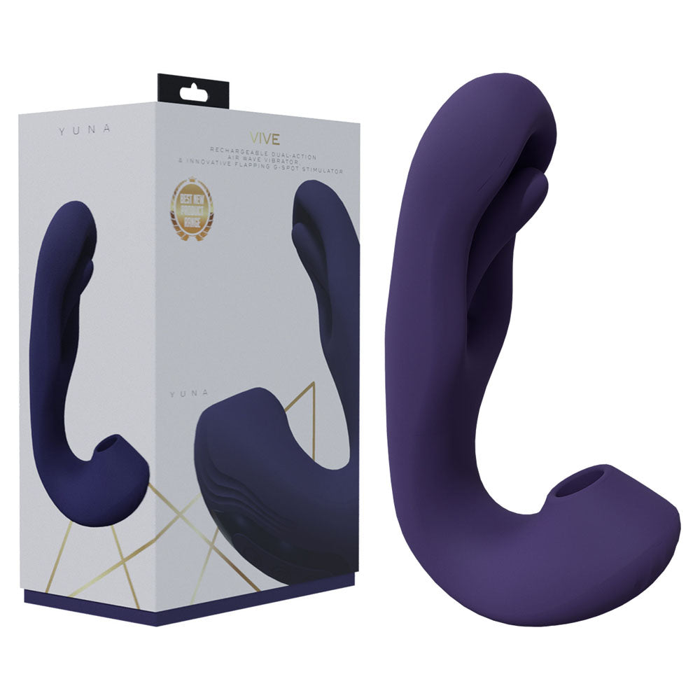 VIVE Vibrator – Rechargeable, Air Pulsation – Body-Safe Silicone – Purple