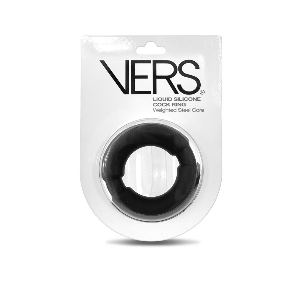 VERS Cock Ring – Weighted Steel Core – Liquid Silicone – Black