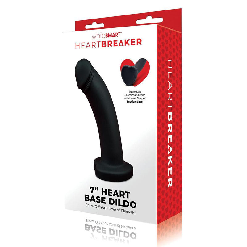 WhipSmart Dongs – Heart Shaped Base – Black – 17.8 cm