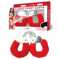 WhipSmart Bondage Toys – Furry Cuffs with Bonus Eye Mask – Red
