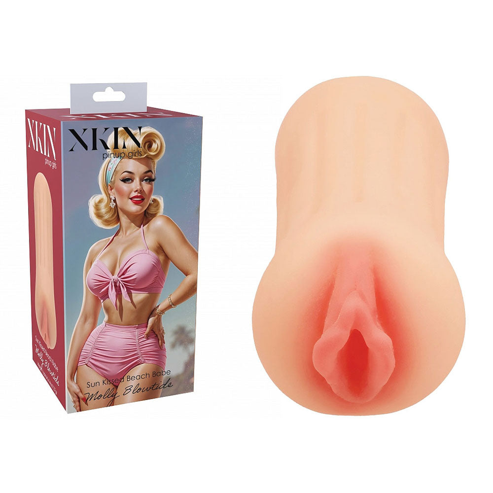 XKIN PinUp Girls - Molly Blowtide - Body-Safe Flesh Vagina Stroker (12 cm, Ergonomic Design)