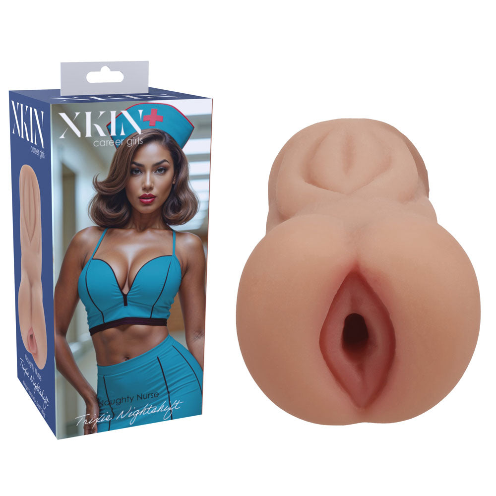 XKIN Masturbator – Compact, Body-Safe Silicone – Tan – 12 cm