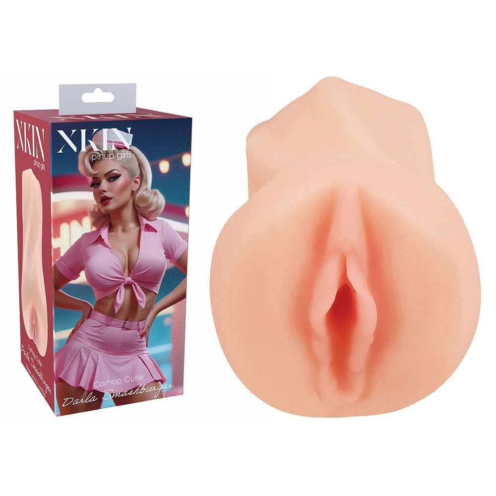 XKIN Pinup Girls Darla Smashburger - Body-Safe Flesh Vagina Stroker (12.5 cm, Portable Pleasure Tool)