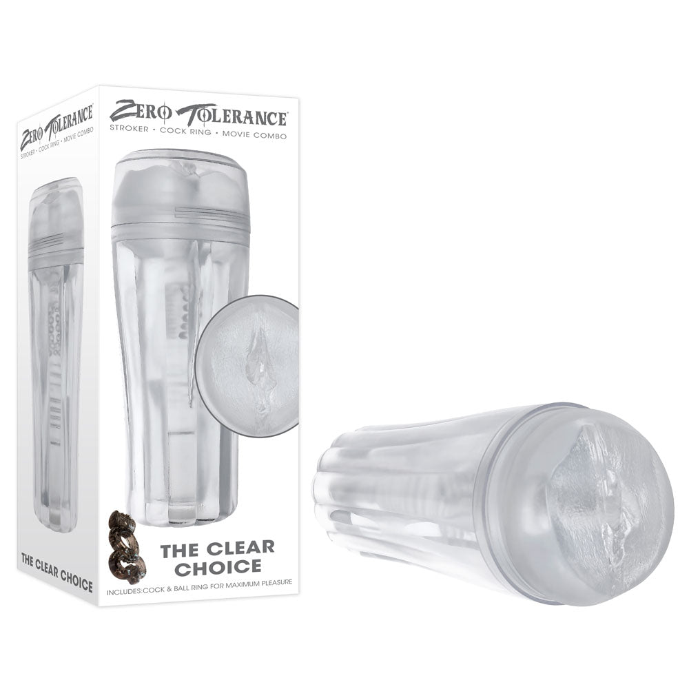 Zero Tolerance Masturbator – Clear – 21 cm