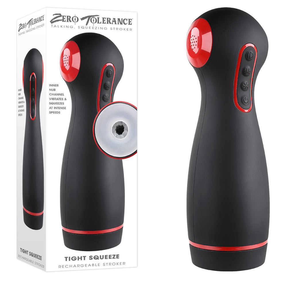 Zero Tolerance Masturbator – USB Rechargeable, Vibrating – Black – Compact