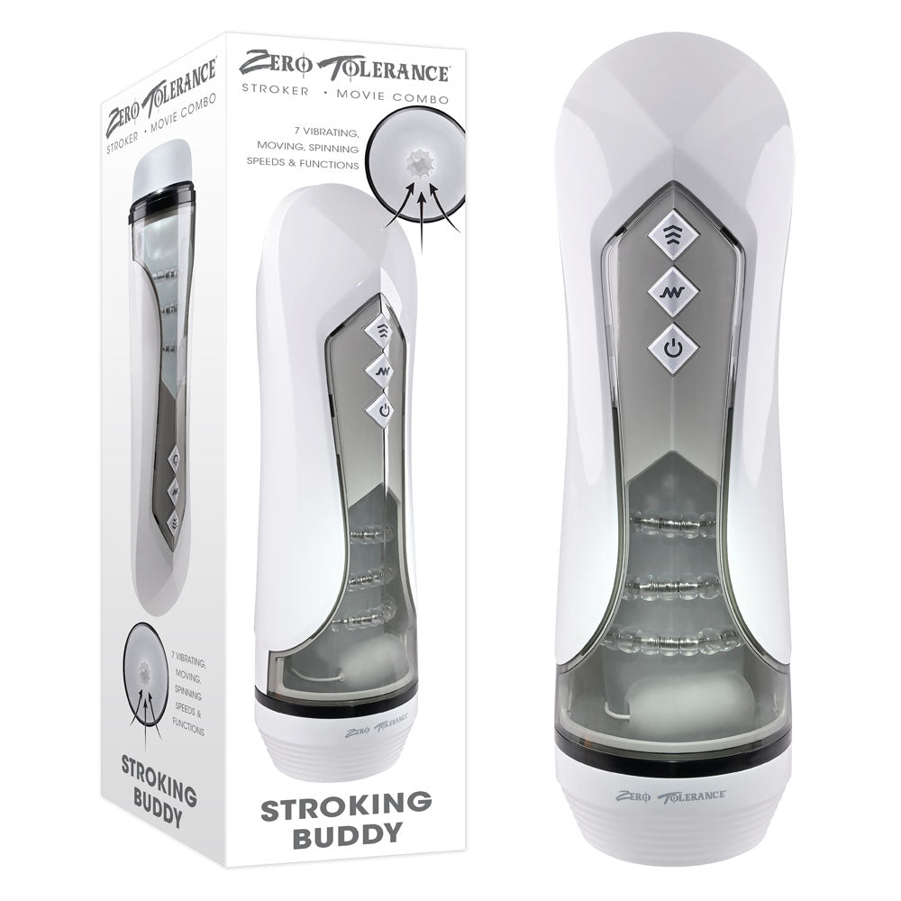 Zero Tolerance Masturbator – Rechargeable, Vibrating – White