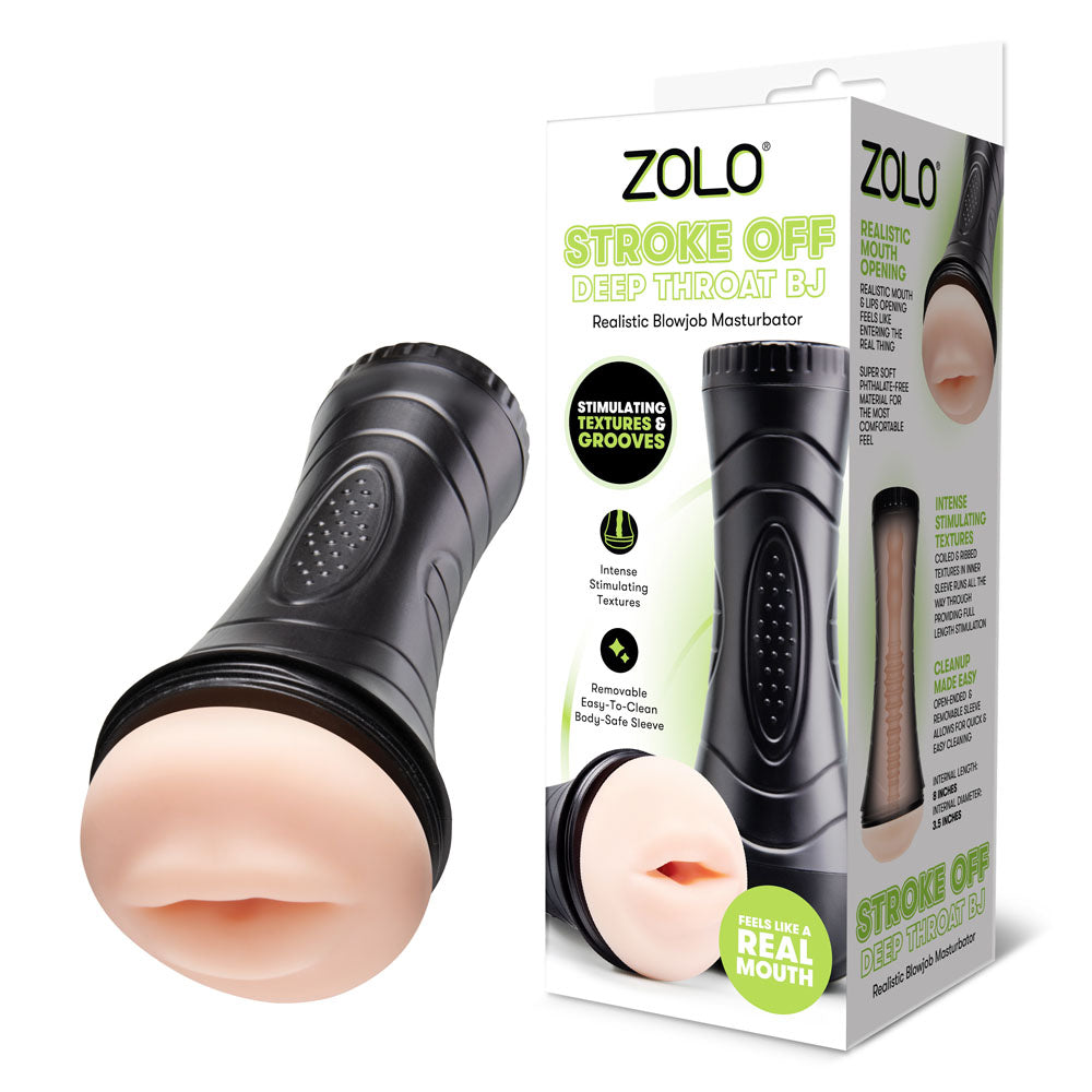 Zolo Masturbator – Deep Throat Design – Flesh – Compact