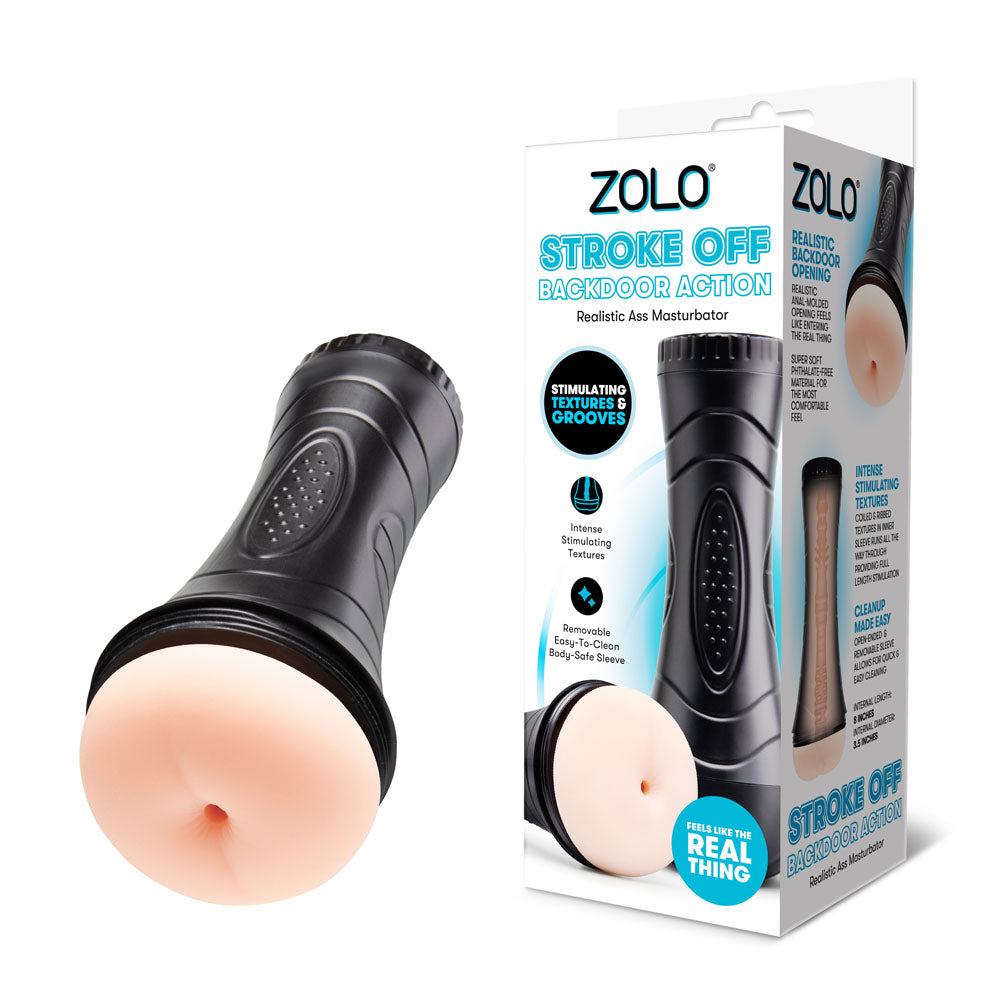 Zolo Masturbator – Textured, Body-Safe Silicone – Flesh – Standard