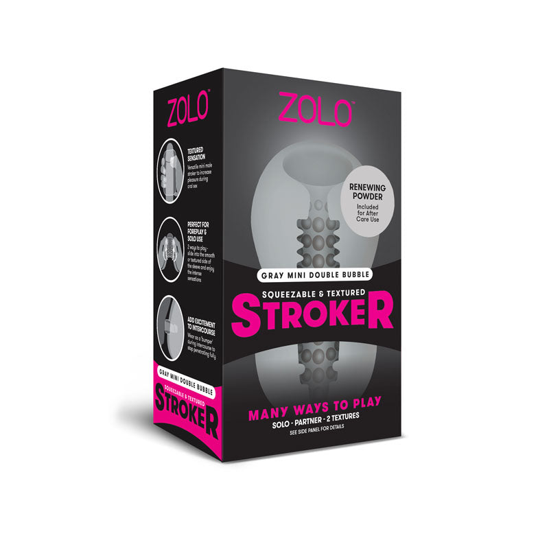 Zolo Stroker Sleeve – Compact Design – Body-Safe Silicone – Grey