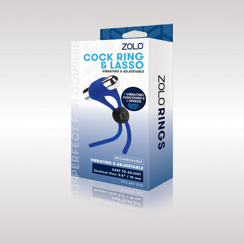 Zolo Cock Ring – Rechargeable, Adjustable – Blue