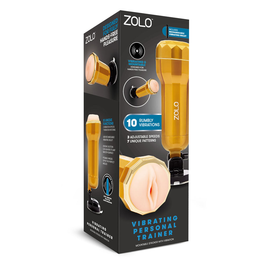 Zolo Masturbator – USB Rechargeable, Vibrating – Black – Standard Size
