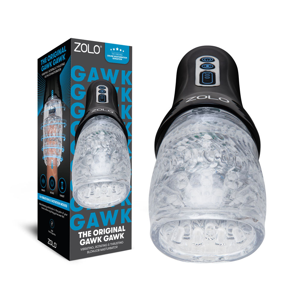 Zolo Masturbator – USB Rechargeable, Vibrating, Rotating – Clear