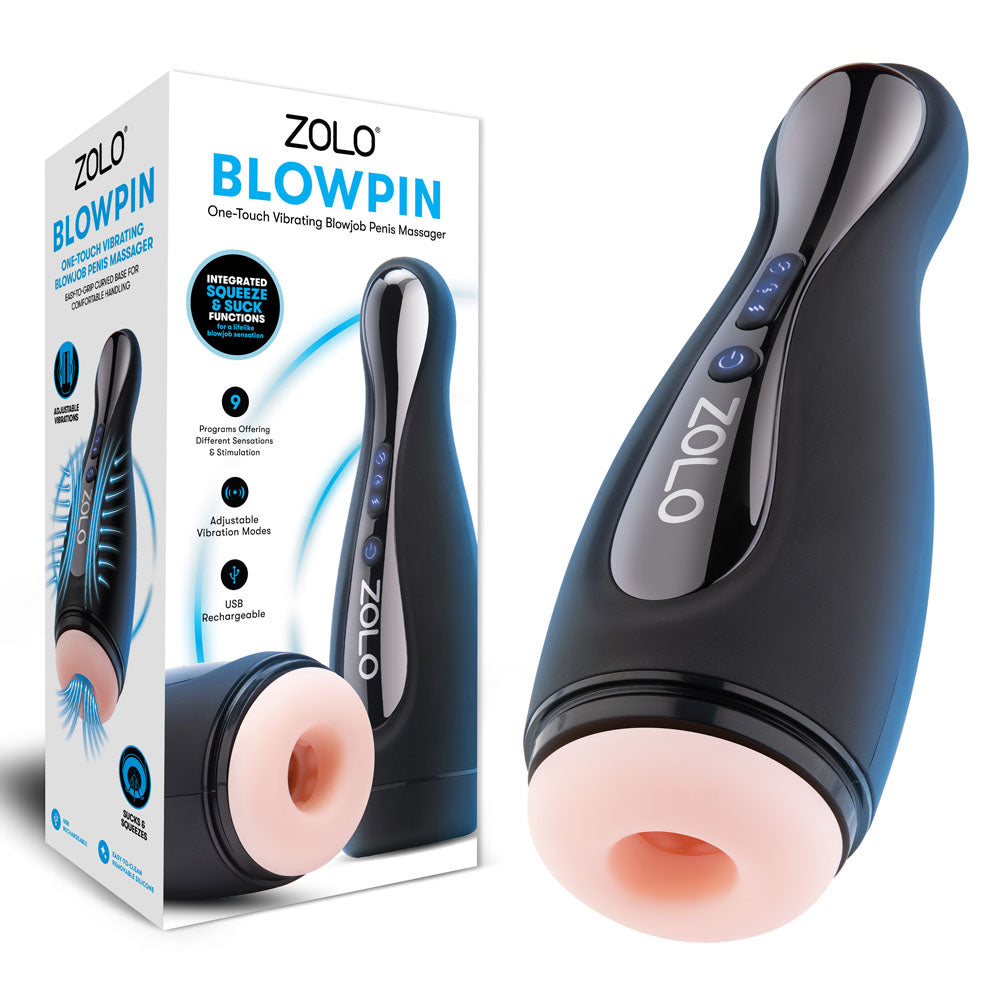 Zolo Masturbator – USB Rechargeable, Auto Sucking – Flesh