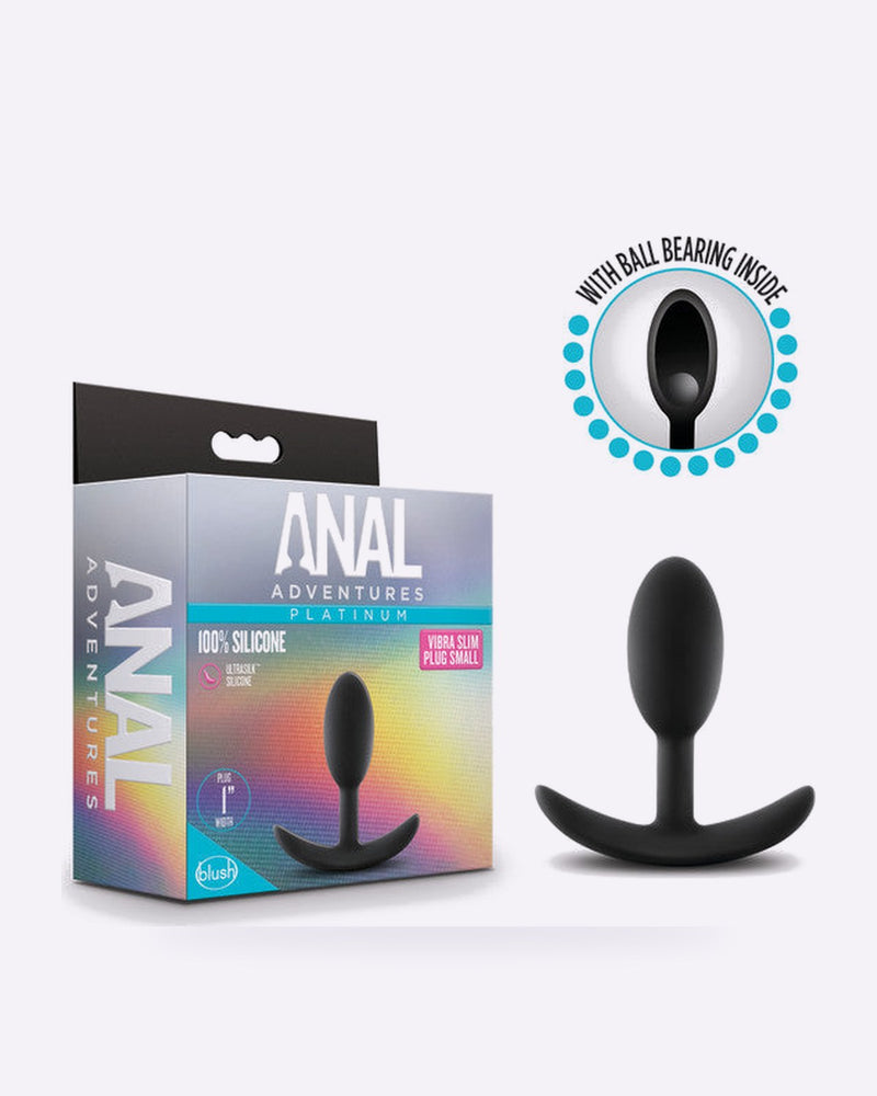 Blush Anal Adventures Platinum Vibra Slim Weighted Butt Plug – Small
