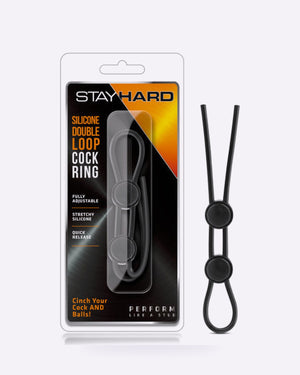 Blush Stay Hard Adjustable Double Loop Cock Ring