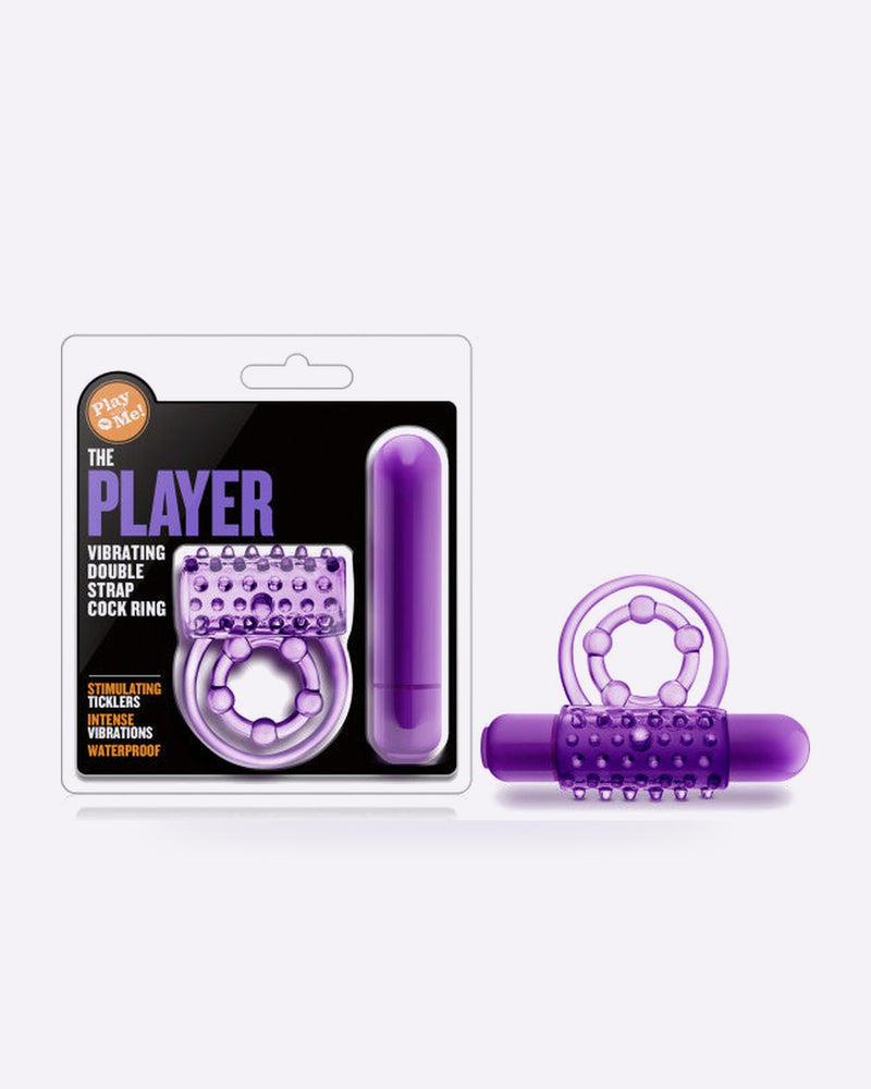 Blush Play With Me The Player Dual Vibrating Cock Ring – Purple