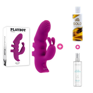 Playboy Lend A Hand Finger Vibrator Bundle – Toy, Lube & Toy Cleaner
