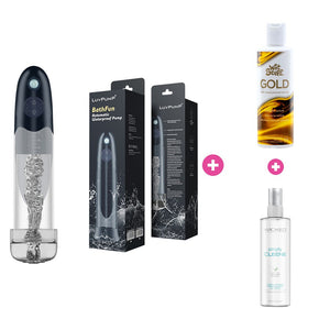 LuvPump Waterproof Pump Bundle – Toy, Lube & Toy Cleaner
