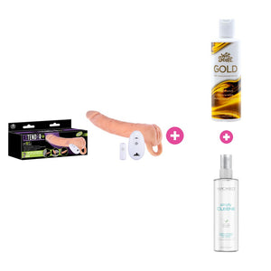 Extendor+ Solo Care Kit – Vibrating Masturbator, Lube & Toy Cleaner