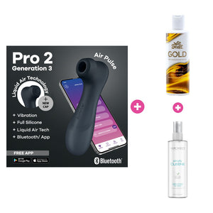 Satisfyer Clitoral Care Kit – App-Controlled Stimulator, Lube & Toy Cleaner