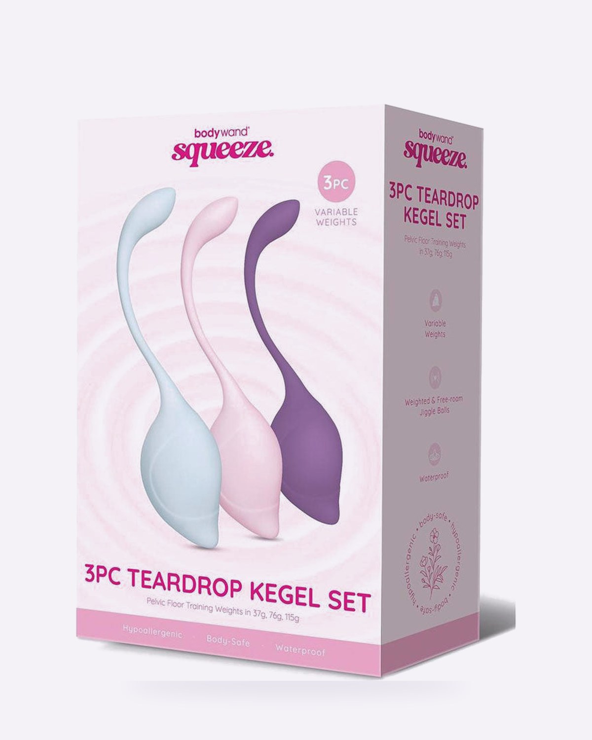 Bodywand Squeeze 3 Piece Weighted Teardrop Kegel Set