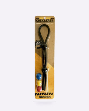 Boneyard Cock Leash Double Adjustable Silicone Ring