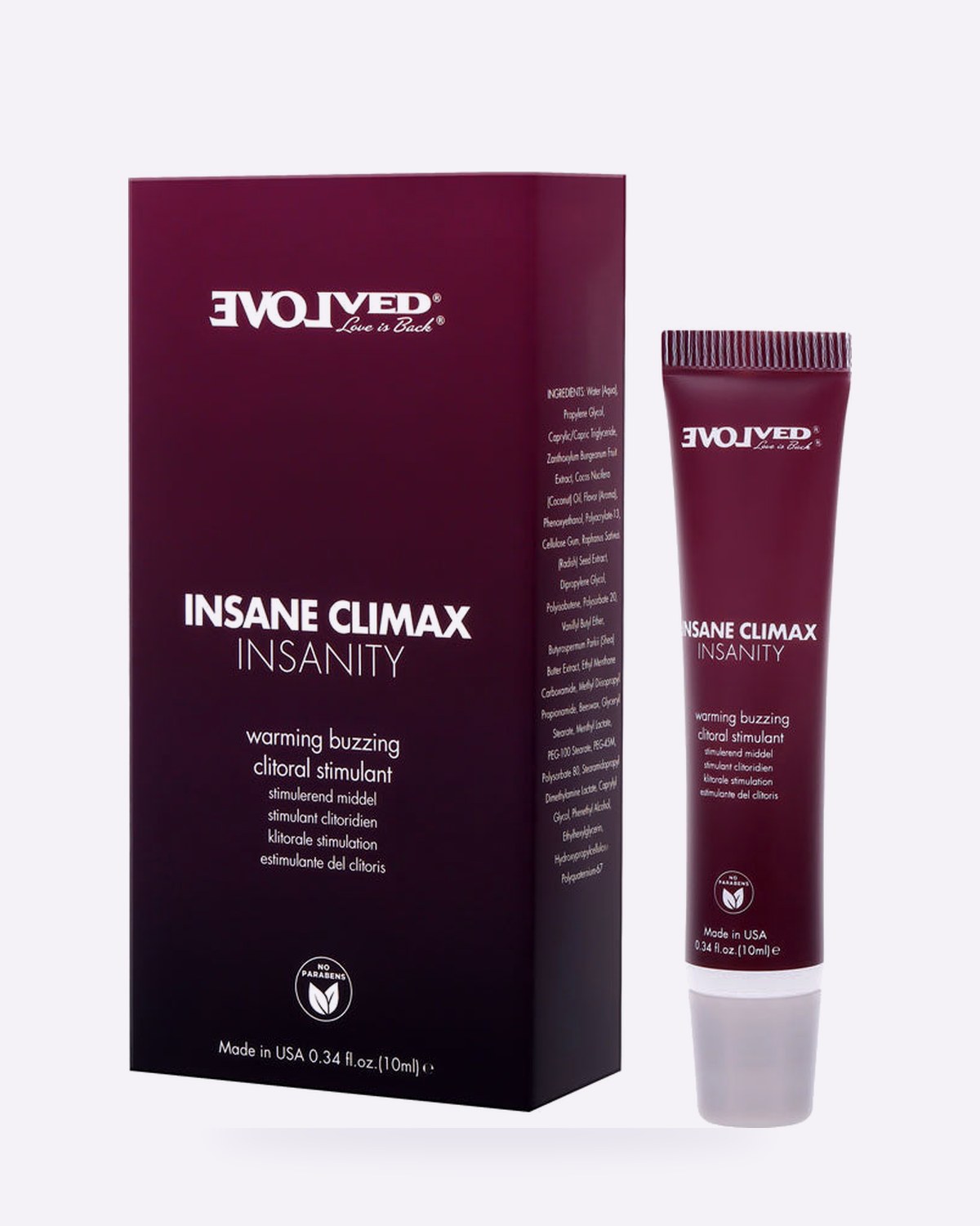 Evolved Insane Climax Insanity Tingling, Warming & Buzzing Arousal Gel