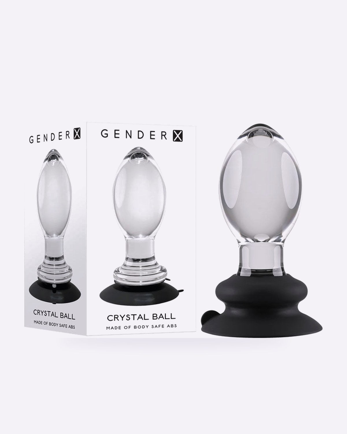 Gender X Crystal Ball Clear Butt Plug with Suction Cup