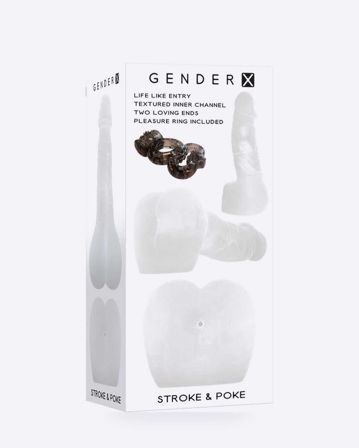 Gender X Stroke & Poke Clear 2-in-1 Stroker Dong
