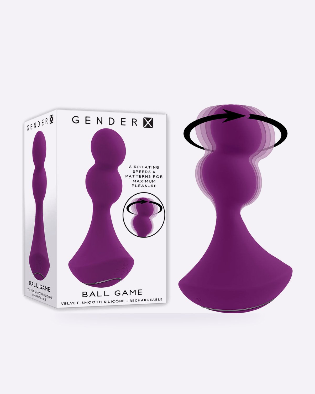 Gender X Ball Game Rotating Vibrating Butt Plug