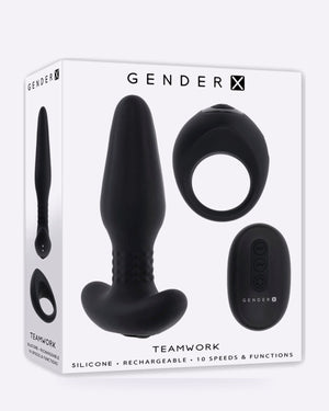 Gender X Teamwork Vibrating Plug & Cock Ring Kit