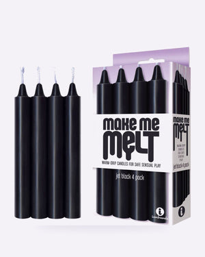 Make Me Melt Jet Black wax play drip candles 4 pack
