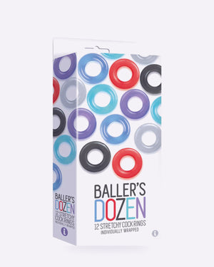 The 9's Baller's Dozen Smooth Cock Rings 12-Pack