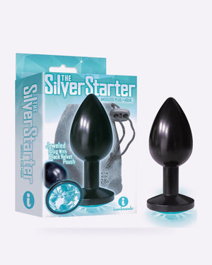 The 9's Silver Starter Anodised Jewelled Butt Plug