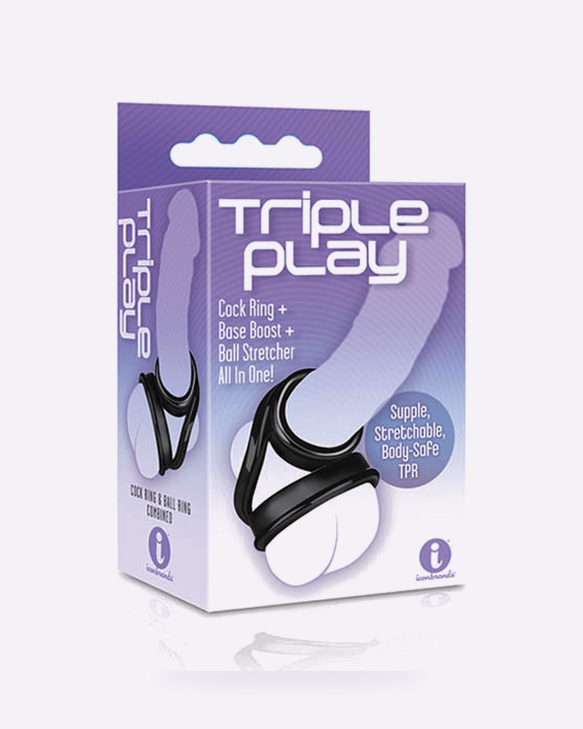 The 9's Triple Ring TPR Cock, Ball & Base Ring