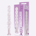 The 9's clear glass elliptical anal beads