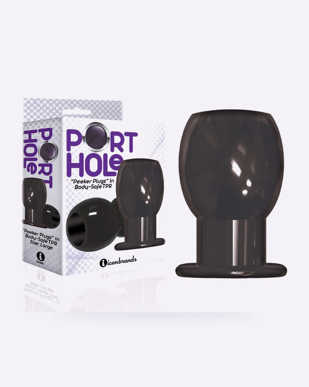The 9's Port Hole black hollow tunnel butt plug