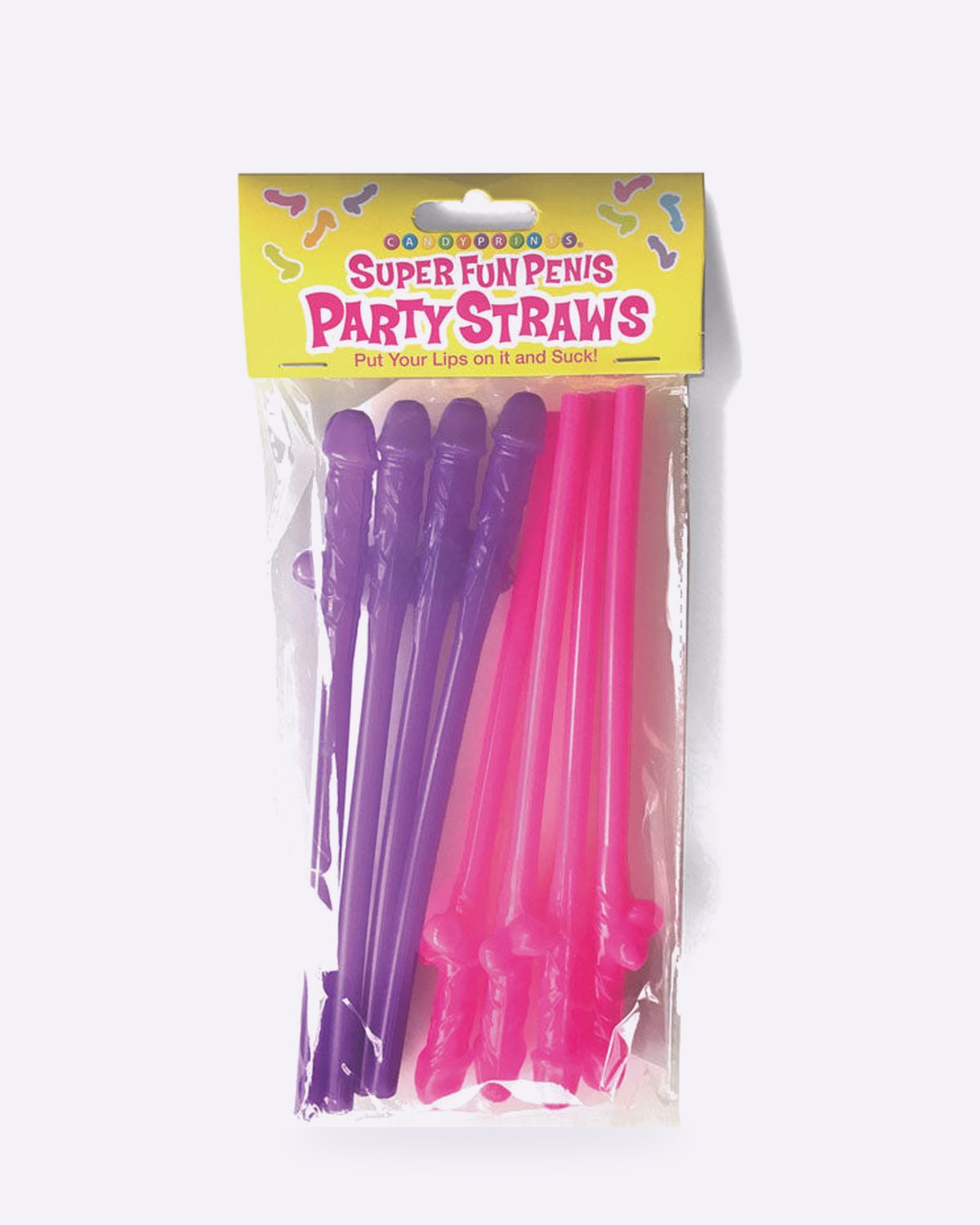 Super Fun penis party straws pink & purple