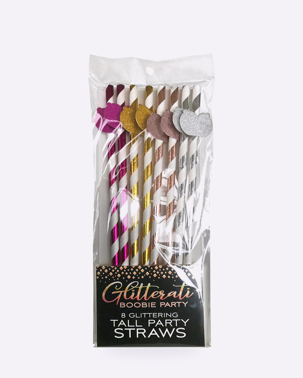 Little Genie Glitterati Boobie Tall Party Straws