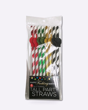 Little Genie Happy F**king Birthday Tall Party Straws