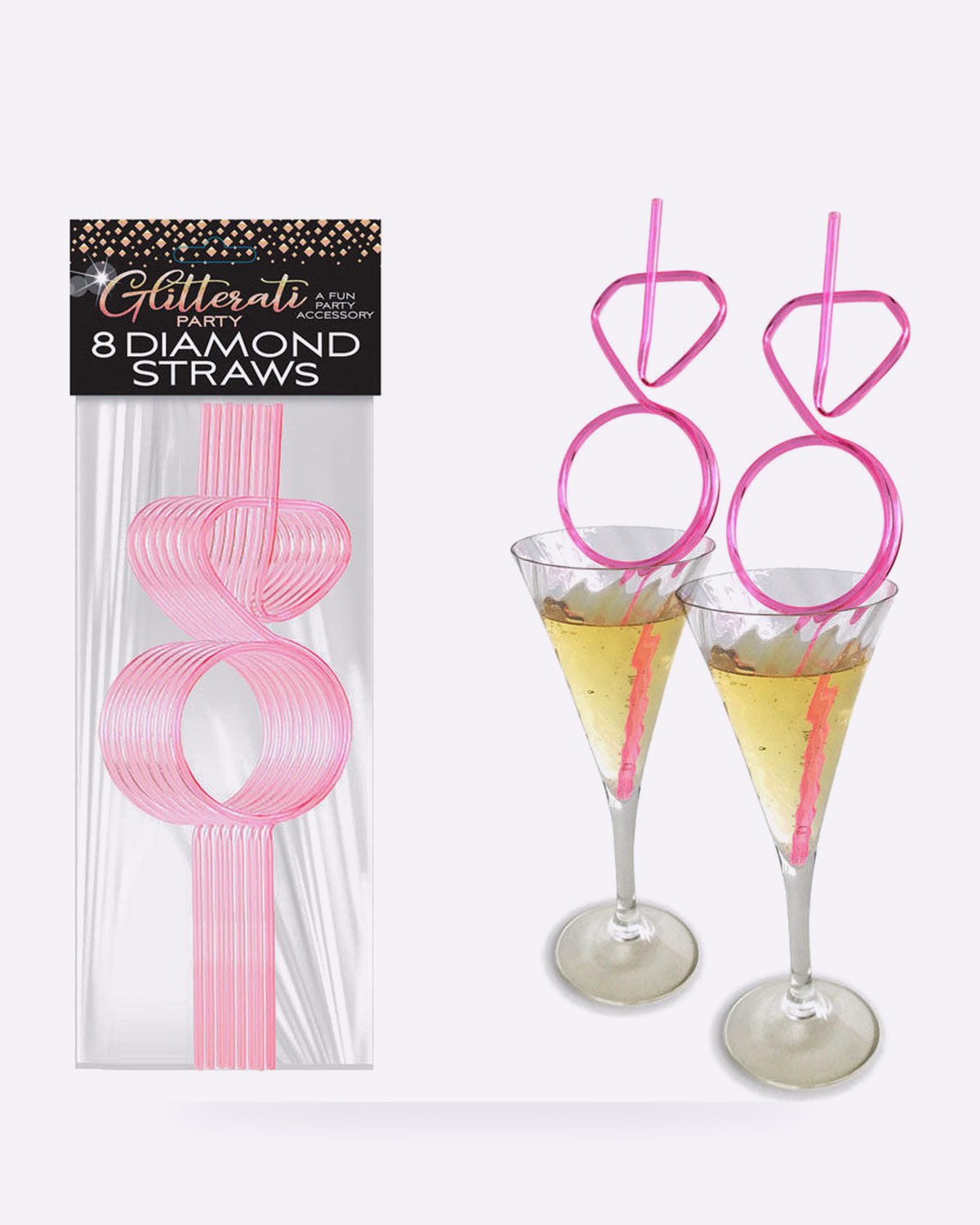 Little Genie Glitterati Diamond Ring Twisty Straws