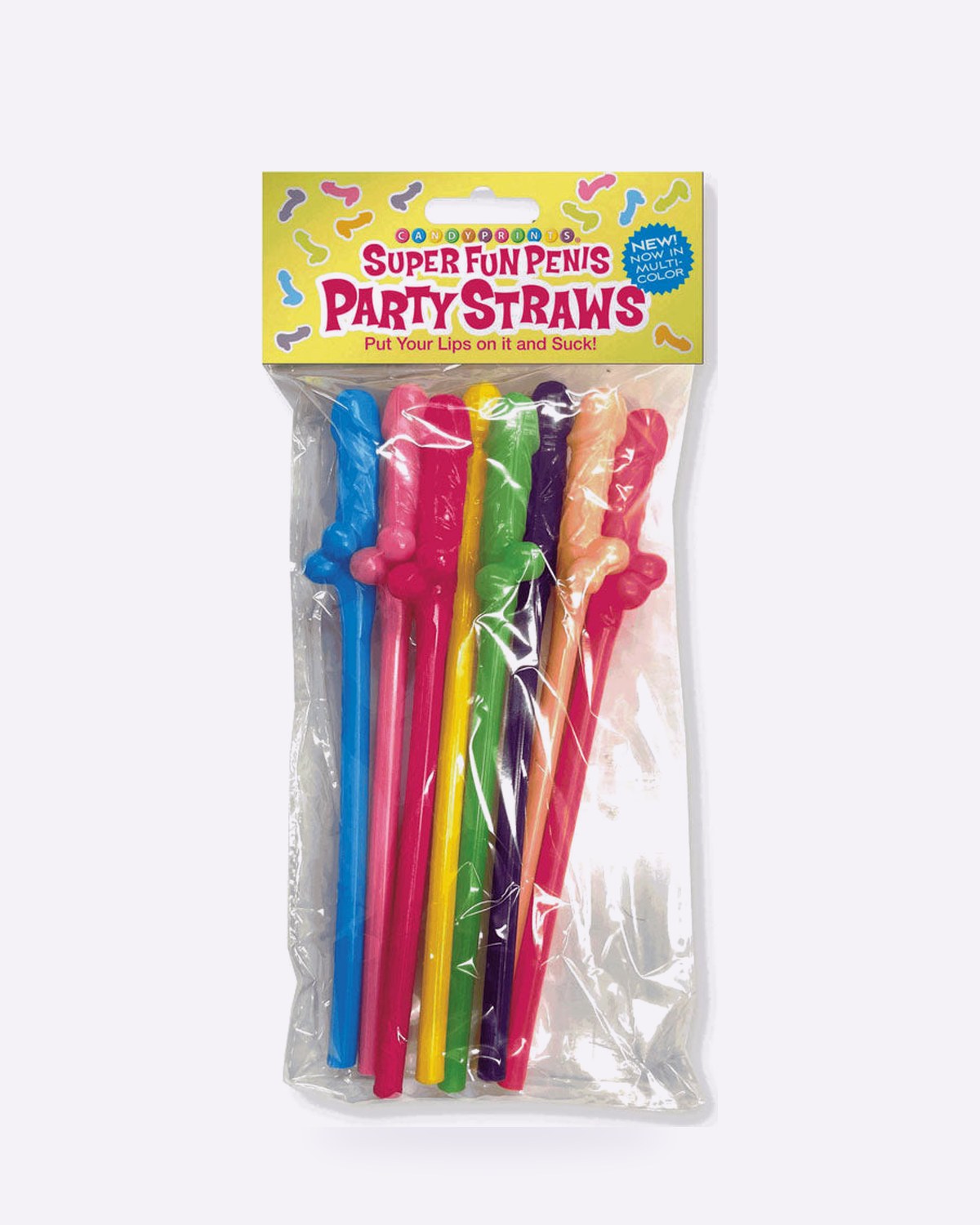 Super Fun penis party straws multi-coloured