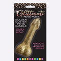 Little Genie Glitterati Gold Glitter Penis Cake Candle
