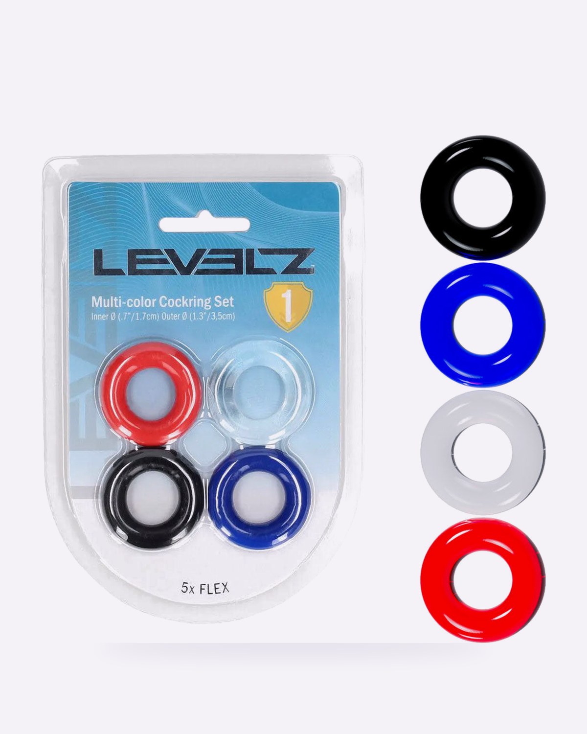 LEVELZ Stretchy TPE Cock Ring Set 4-Pack