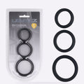 LEVELZ Wide O black silicone cock ring set