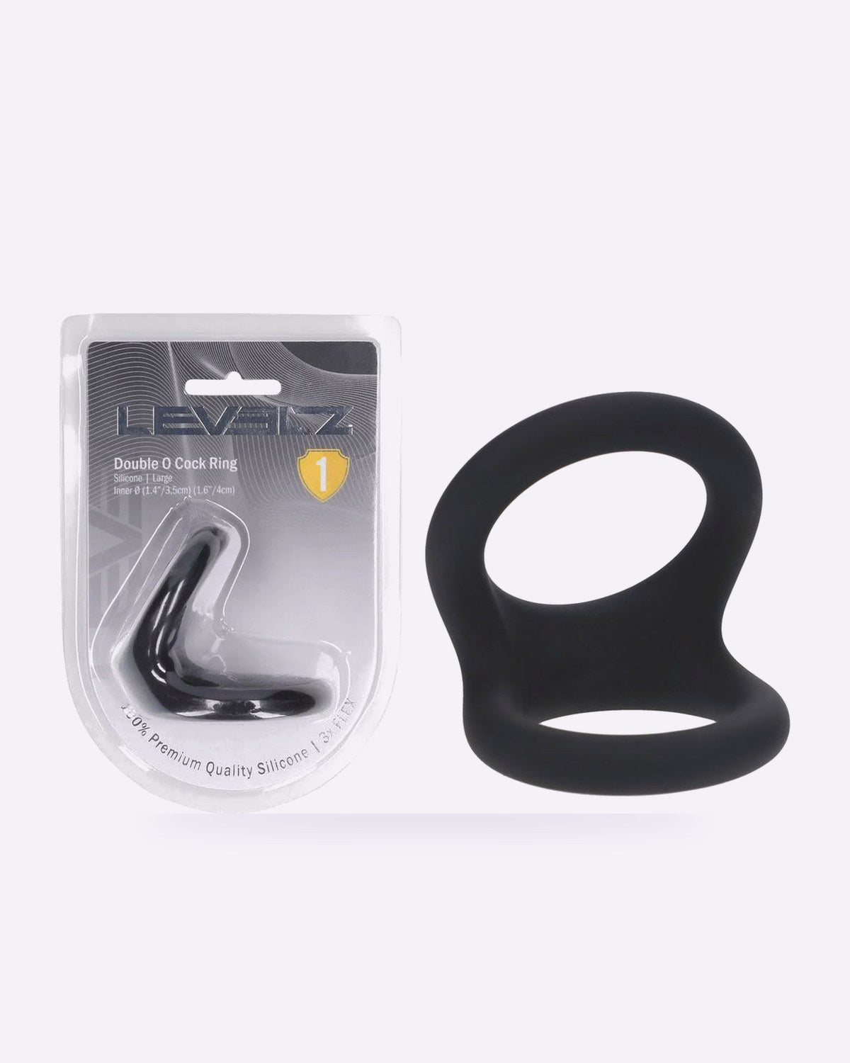 LEVELZ Double O large black silicone cock ring